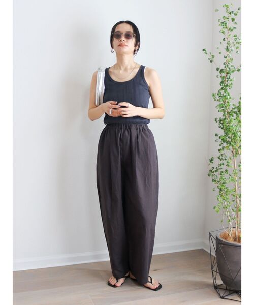 Ungrid（アングリッド）の「ランダムテレコタンクトップ（Tシャツ/カットソー・レディース・チャコールグレー/オフホワイト/パープル/オレンジ・FREE）」の7枚目の写真