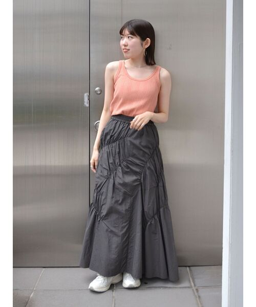 Ungrid（アングリッド）の「ランダムテレコタンクトップ（Tシャツ/カットソー・レディース・チャコールグレー/オフホワイト/パープル/オレンジ・FREE）」の19枚目の写真