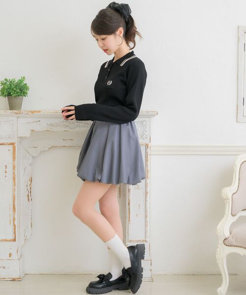 ems excite（エムズエキサイト）の「ポケット付き襟NTPO（ニット/セーター・レディース・ブラック/ピンク/ダークグレー/ナチュラル・FREE）」の13枚目の写真