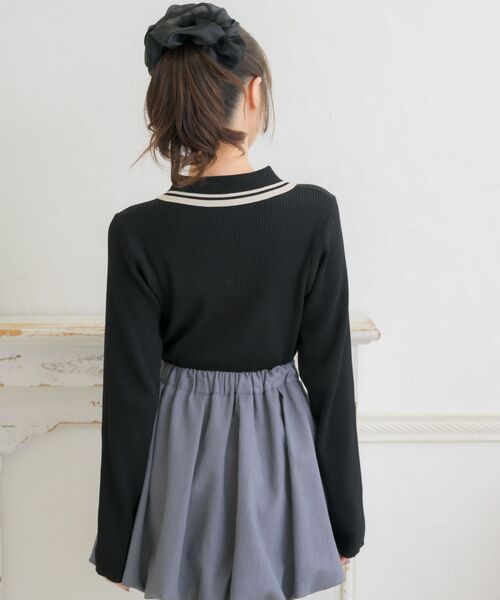 ems excite（エムズエキサイト）の「ポケット付き襟NTPO（ニット/セーター・レディース・ブラック/ピンク/ダークグレー/ナチュラル・FREE）」の10枚目の写真