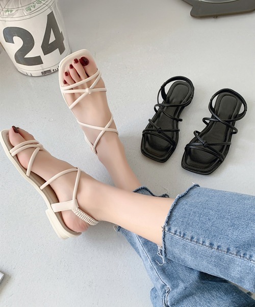 Miniministore（ミニミニストア）の「ストラップサンダル レディース 夏 美脚（サンダル・レディース・アイボリー/ブラック・25.0cm/24.0cm/23.0cm/22.5cm/24.5cm/23.5cm）」の11枚目の写真