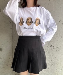 cuorequal | 犬プリントロングTシャツ(Tシャツ/カットソー)