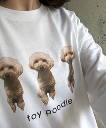 犬プリントロングTシャツ