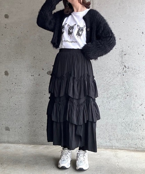 cuorequal(クオレコール)の「犬プリントロングTシャツ(Tシャツ/カットソー・レディース・D/B/E/C/A・L/M/LARGE/MEDIUM/SMALL)」の14枚目の写真