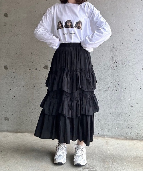 cuorequal(クオレコール)の「犬プリントロングTシャツ(Tシャツ/カットソー・レディース・D/B/E/C/A・L/M/LARGE/MEDIUM/SMALL)」の20枚目の写真