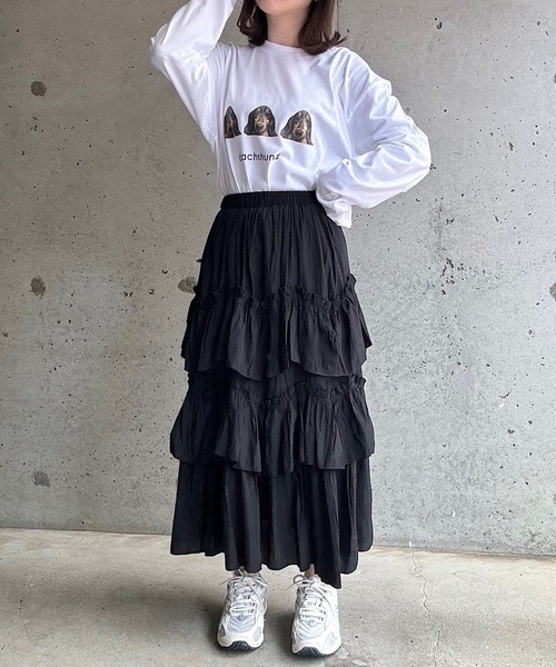 cuorequal(クオレコール)の「犬プリントロングTシャツ(Tシャツ/カットソー・レディース・D/B/E/C/A・L/M/LARGE/MEDIUM/SMALL)」の21枚目の写真