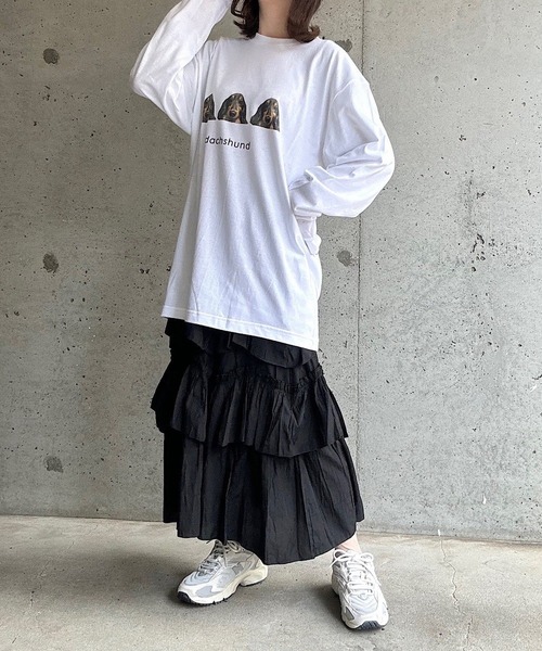 cuorequal(クオレコール)の「犬プリントロングTシャツ(Tシャツ/カットソー・レディース・D/B/E/C/A・L/M/LARGE/MEDIUM/SMALL)」の22枚目の写真