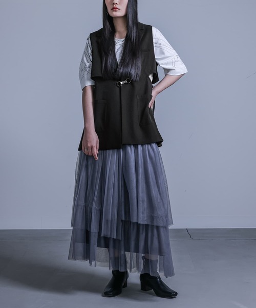 kOhAKU(コハク)の「脇シャーリングジレ(ベスト・レディース・ブラック/グレー・1/2)」の14枚目の写真