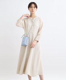 ◆【洗える／SETUP可能／後ろゴム】フィット＆フレアワンピース