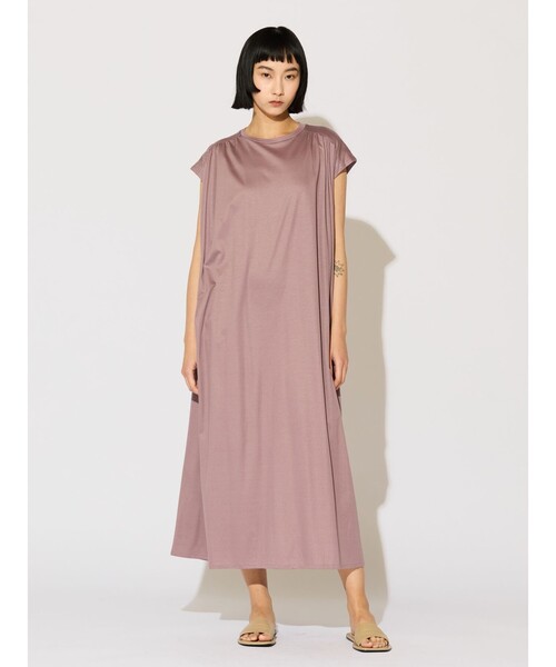 セール】MIDIUMISOLID for Ladies ギャザーストレートワンピース 