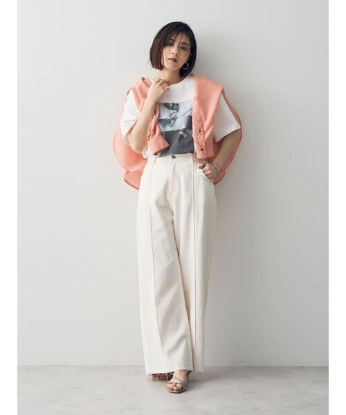 YECCA VECCA(イェッカヴェッカ)の「綿麻バギーツイルパンツ(その他パンツ・レディース・オフホワイト・M/S)」の14枚目の写真