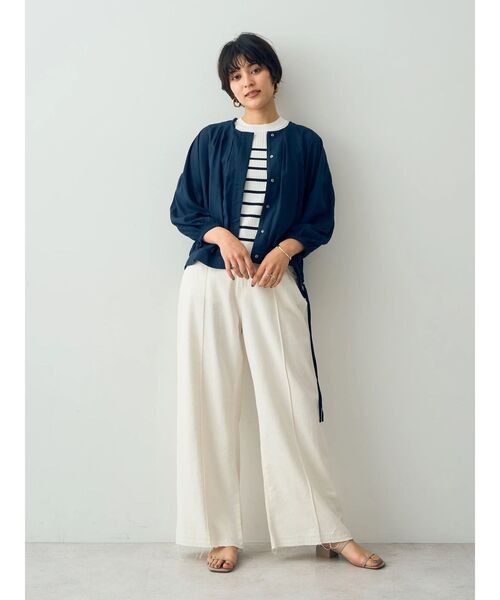 YECCA VECCA(イェッカヴェッカ)の「綿麻バギーツイルパンツ(その他パンツ・レディース・オフホワイト・M/S)」の9枚目の写真