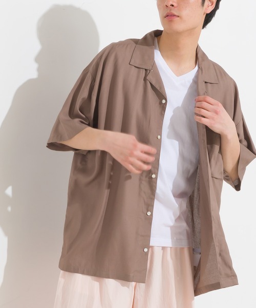 OMNES（オムネス）の「ユニセックス レーヨンアロハシャツ（シャツ/ブラウス・メンズ・ブラウン系その他/ブラック/モカ/ブラック系その他/ブルー系その他・LARGE/MEDIUM）」の18枚目の写真