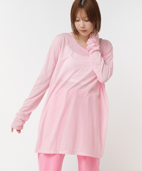 RNA(アールエヌエー)の「M2250 シアールーズロンT(Tシャツ/カットソー・レディース・ホワイト/ブラック/オレンジ/ライトブルー/ピンク・MEDIUM)」の4枚目の写真