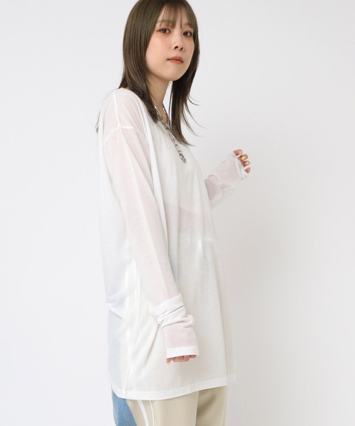 RNA(アールエヌエー)の「M2250 シアールーズロンT(Tシャツ/カットソー・レディース・ホワイト/ブラック/オレンジ/ライトブルー/ピンク・MEDIUM)」の9枚目の写真