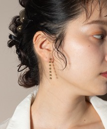 メタル ボールチェーン ロング ピアス