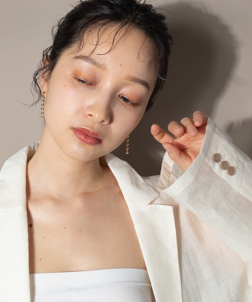 voov(ブーブ)の「メタル ボールチェーン ロング ピアス(ピアス(両耳用)・レディース・ゴールド/シルバー・フリー)」の4枚目の写真