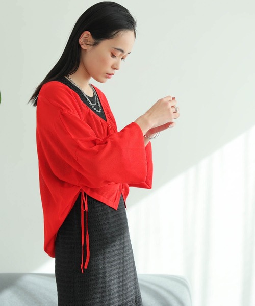MESSAGERIE 売れ筋商品|||メッサジェリエ カーディガン アウター レディース Cardigans Red Pocket-Detail Cardigan - Red - Ladies | H&M US