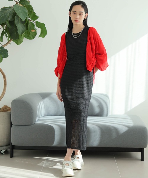 カーディガン シャーリングシアーニットカーディガン レディース LADYMADE カーディガン シャーリングシアーニットカーディガン