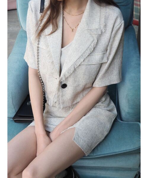 EVRIS（エヴリス）の「サマーツイードミニスカート【セットアップ着用可能】（スカート・レディース・ブラック/ホワイト/グリーン・SMALL/MEDIUM）」の13枚目の写真