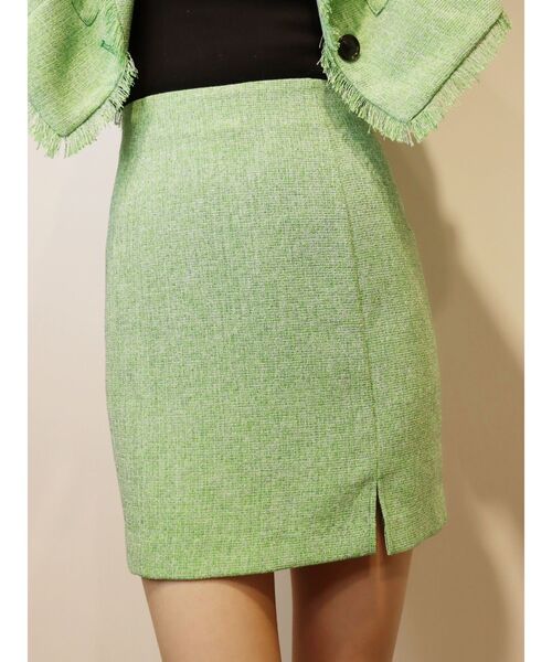 EVRIS（エヴリス）の「サマーツイードミニスカート【セットアップ着用可能】（スカート・レディース・ブラック/ホワイト/グリーン・SMALL/MEDIUM）」の22枚目の写真