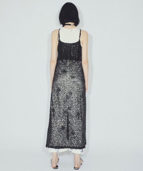musubore（ムスボレ）の「【 select 】glitter spangle camisole OP / グリッタースパンコールワンピ（ワンピース・レディース・ブルー/ブラック・FREE）」の6枚目の写真