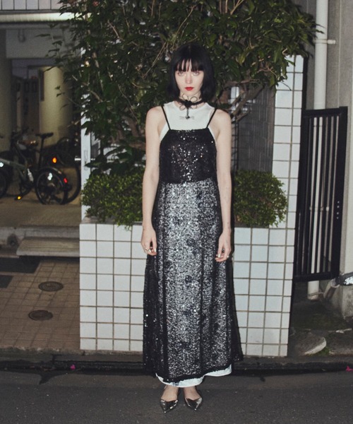 musubore（ムスボレ）の「【 select 】glitter spangle camisole OP / グリッタースパンコールワンピ（ワンピース・レディース・ブルー/ブラック・FREE）」の18枚目の写真