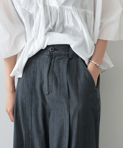 GALLEST（ギャレスト）の「◆ダンガリーワイドタックパンツ（その他パンツ・レディース・サックスブルー/チャコールグレー・36/38/40）」の8枚目の写真