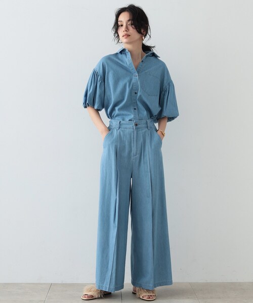 GALLEST（ギャレスト）の「◆ダンガリーワイドタックパンツ（その他パンツ・レディース・サックスブルー/チャコールグレー・36/38/40）」の14枚目の写真