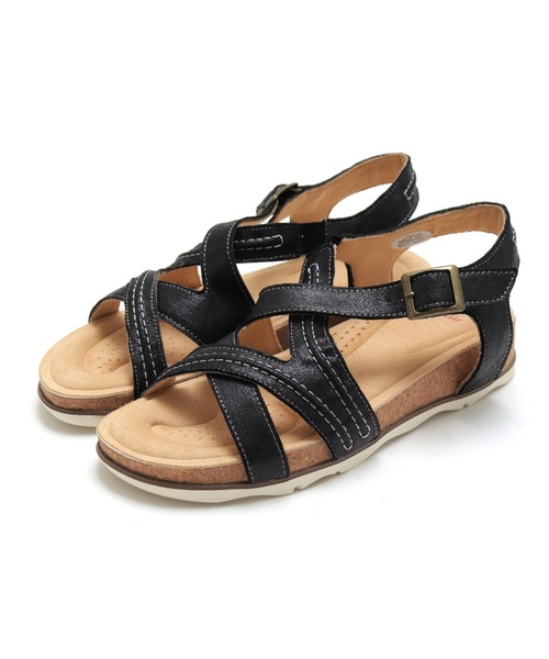 amitie（アミティエ）の「履き口ゴム ふかふかインソールのクロスベルトサンダル（サンダル・レディース・ブラック/ブラウン/ベージュ・L/M/LL/S）」の10枚目の写真