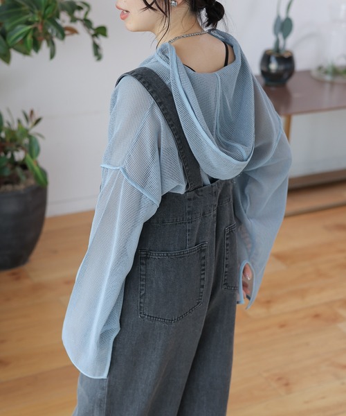 LEPSIM（レプシィム）の「メッシュフーディー　114459（パーカー・レディース・ブラック/サックスブルー/キナリ・FREE）」の12枚目の写真