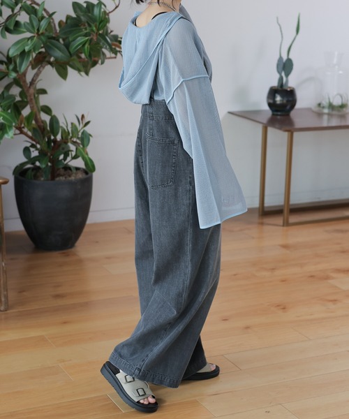 LEPSIM（レプシィム）の「メッシュフーディー　114459（パーカー・レディース・ブラック/サックスブルー/キナリ・FREE）」の14枚目の写真