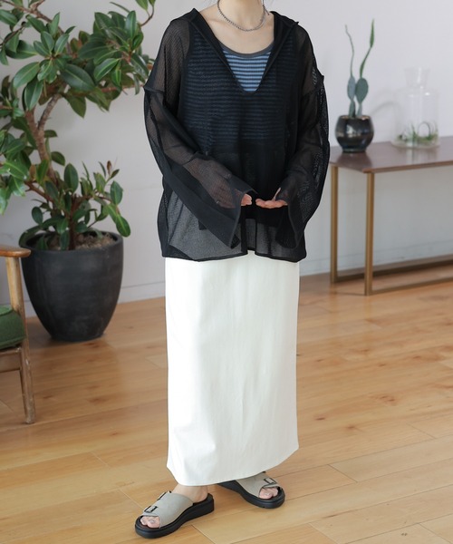 LEPSIM（レプシィム）の「メッシュフーディー　114459（パーカー・レディース・ブラック/サックスブルー/キナリ・FREE）」の20枚目の写真