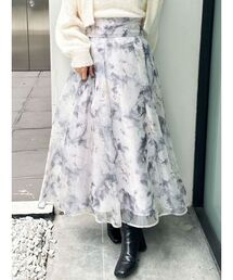 MERCURYDUO | アートフラワープリントフレアスカート(スカート)