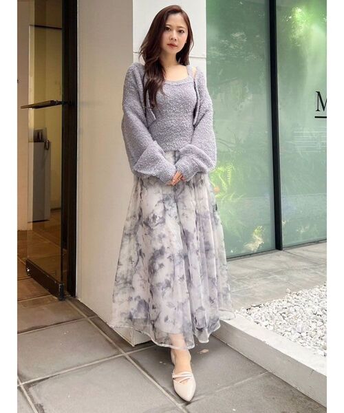 MERCURYDUO（マーキュリーデュオ）の「アートフラワープリントフレアスカート（スカート・レディース・アイボリー/グレー/ピンク・MEDIUM/SMALL）」の17枚目の写真