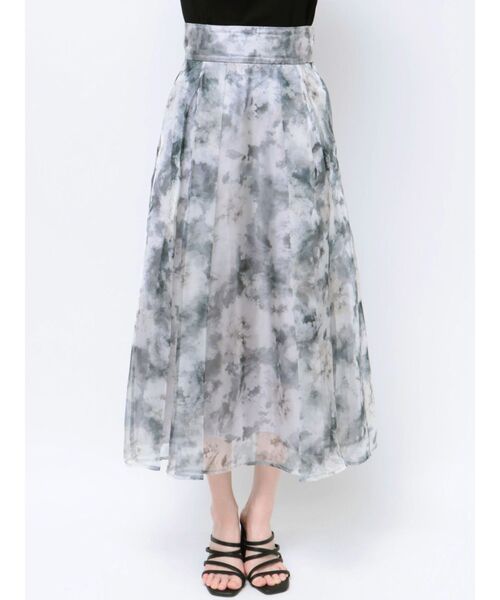 MERCURYDUO（マーキュリーデュオ）の「アートフラワープリントフレアスカート（スカート・レディース・アイボリー/グレー/ピンク・MEDIUM/SMALL）」の21枚目の写真