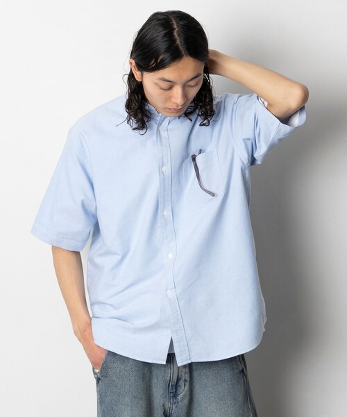 FREAK'S STORE（フリークスストア）の「NEW LOOSE FIT OX BD SHIRT SHORT SLEEVE/ニュールーズフィット オックス ボタンダウンシャツ ショートスリーブ（シャツ/ブラウス・メンズ・その他9/サックスブルー/その他16/ホワイト/その他13・SMALL/MEDIUM/LARGE）」の3枚目の写真