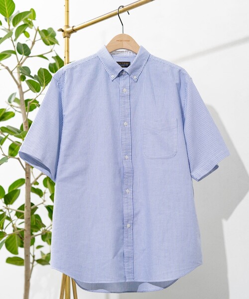 FREAK'S STORE（フリークスストア）の「NEW LOOSE FIT OX BD SHIRT SHORT SLEEVE/ニュールーズフィット オックス ボタンダウンシャツ ショートスリーブ（シャツ/ブラウス・メンズ・その他9/サックスブルー/その他16/ホワイト/その他13・SMALL/MEDIUM/LARGE）」の9枚目の写真