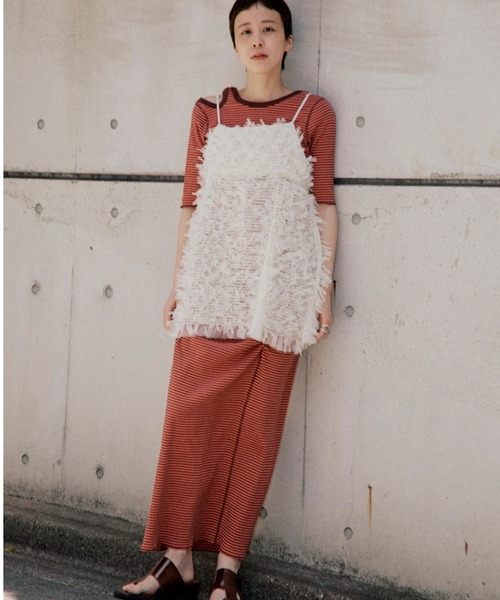 (CREOLME)マルチボーダートップス セール】(CREOLME)マルチボーダートップス（Tシャツ/カットソー