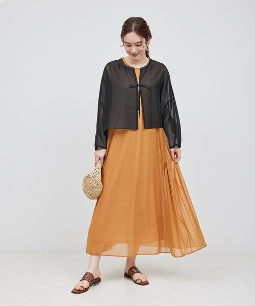 ROPE'（ロペ）の「シアーライトカーディーライク羽織りシャツ（シャツ/ブラウス・レディース・ブラック/オフホワイト・FREE）」の17枚目の写真