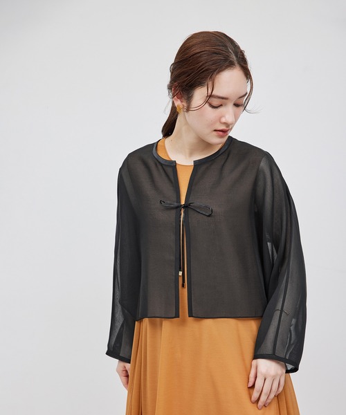 ROPE'（ロペ）の「シアーライトカーディーライク羽織りシャツ（シャツ/ブラウス・レディース・ブラック/オフホワイト・FREE）」の19枚目の写真