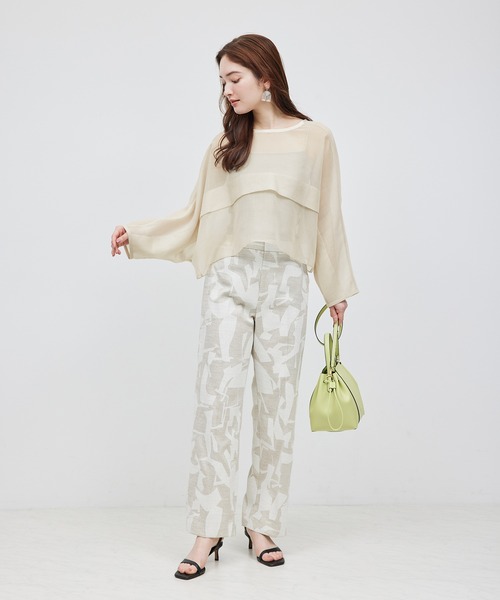 ROPE'（ロペ）の「シアーライトカーディーライク羽織りシャツ（シャツ/ブラウス・レディース・ブラック/オフホワイト・FREE）」の20枚目の写真