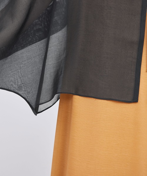 ROPE'（ロペ）の「シアーライトカーディーライク羽織りシャツ（シャツ/ブラウス・レディース・ブラック/オフホワイト・FREE）」の6枚目の写真