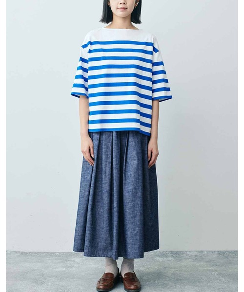 THREE FIFTY STANDARD(スリーフィフティースタンダード)の「THREE FIFTY STANDARD パネルボーダーTシャツ(Tシャツ/カットソー・レディース・ホワイト×グリーン/ホワイト×ブルー/ホワイト×ブラック・MEDIUM/LARGE/XX-LARGE)」の20枚目の写真