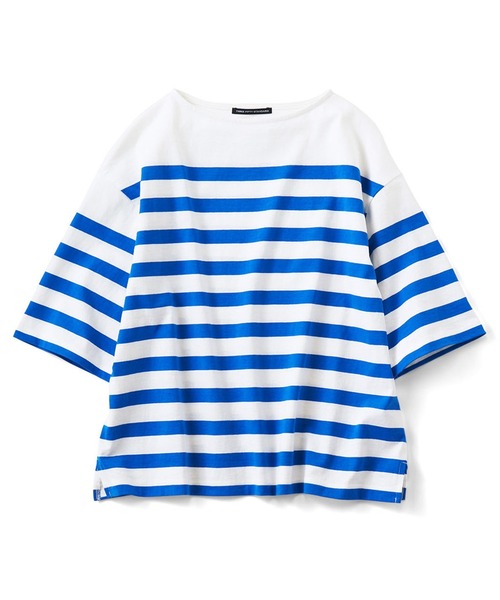 THREE FIFTY STANDARD(スリーフィフティースタンダード)の「THREE FIFTY STANDARD パネルボーダーTシャツ(Tシャツ/カットソー・レディース・ホワイト×グリーン/ホワイト×ブルー/ホワイト×ブラック・MEDIUM/LARGE/XX-LARGE)」の10枚目の写真