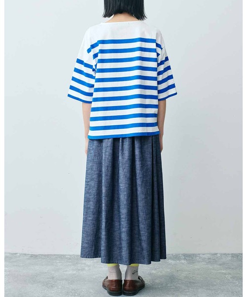 THREE FIFTY STANDARD(スリーフィフティースタンダード)の「THREE FIFTY STANDARD パネルボーダーTシャツ(Tシャツ/カットソー・レディース・ホワイト×グリーン/ホワイト×ブルー/ホワイト×ブラック・MEDIUM/LARGE/XX-LARGE)」の22枚目の写真