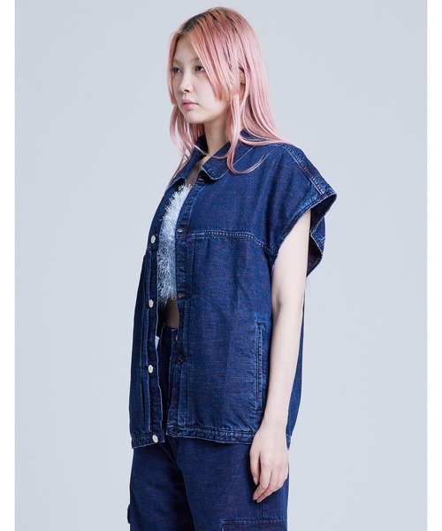 Little sunny bite(リトルサニーバイト)の「/Little Sunny Bite/KURO x little sunny bite denim vest(ベスト・レディース・インディゴブルー・SMALL)」の17枚目の写真