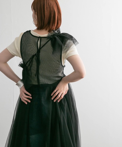 KBF(ケイビーエフ)の「フリルSETチュールワンピース(ワンピース・レディース・ブラック/オレンジ系その他・ONE)」の3枚目の写真