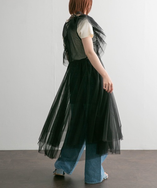 KBF(ケイビーエフ)の「フリルSETチュールワンピース(ワンピース・レディース・ブラック/オレンジ系その他・ONE)」の5枚目の写真