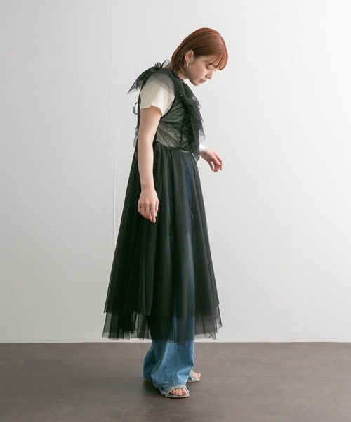 KBF(ケイビーエフ)の「フリルSETチュールワンピース(ワンピース・レディース・ブラック/オレンジ系その他・ONE)」の7枚目の写真